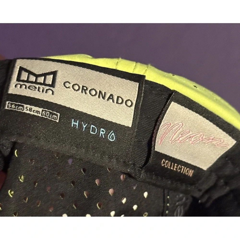 Melin Coronado Hydro Hat Burst Neon Yellow Waterproof Snapback Classic 58 Rare